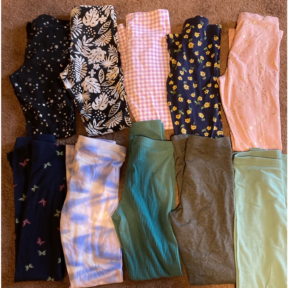 10 Pairs Old Navy Girls Leggings Size XL 14/16 NWOT